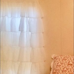 🤍(2) Off-White Sheer Ruffled Curtain Panels
